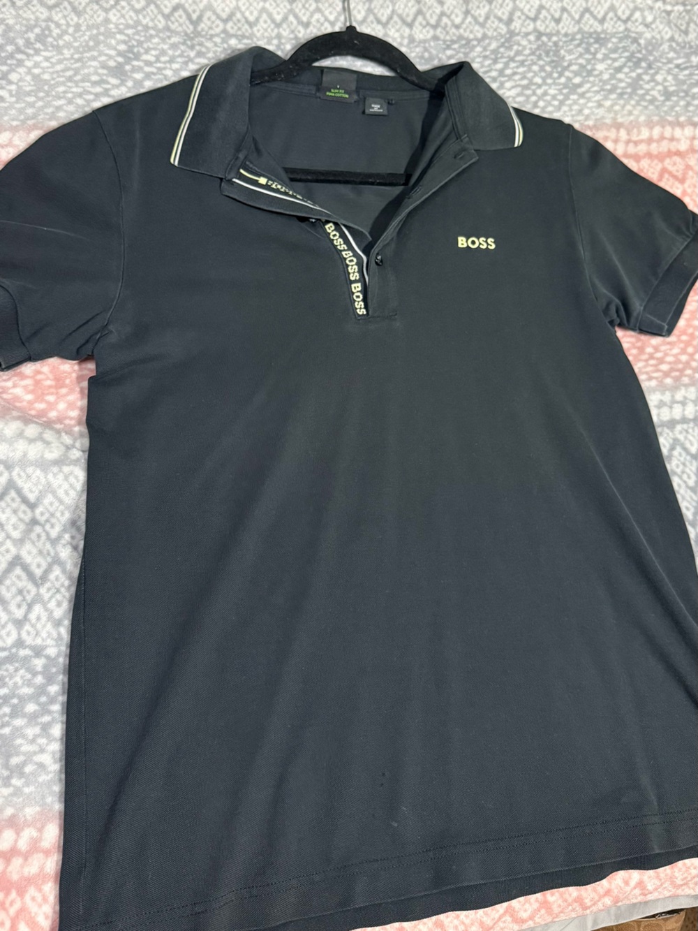 Hugo Boss Black Polo with Yellow Logo